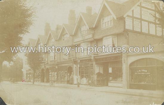 Shops, Queen Ann's Place, Bush Hill Park, Enfield, Middlesex. July 1914
